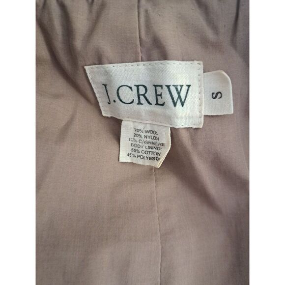 Vintage j Crew Women Small Wool Cashmere coat Double Breasted Taupe Windowpane - Picture 6 of 7
